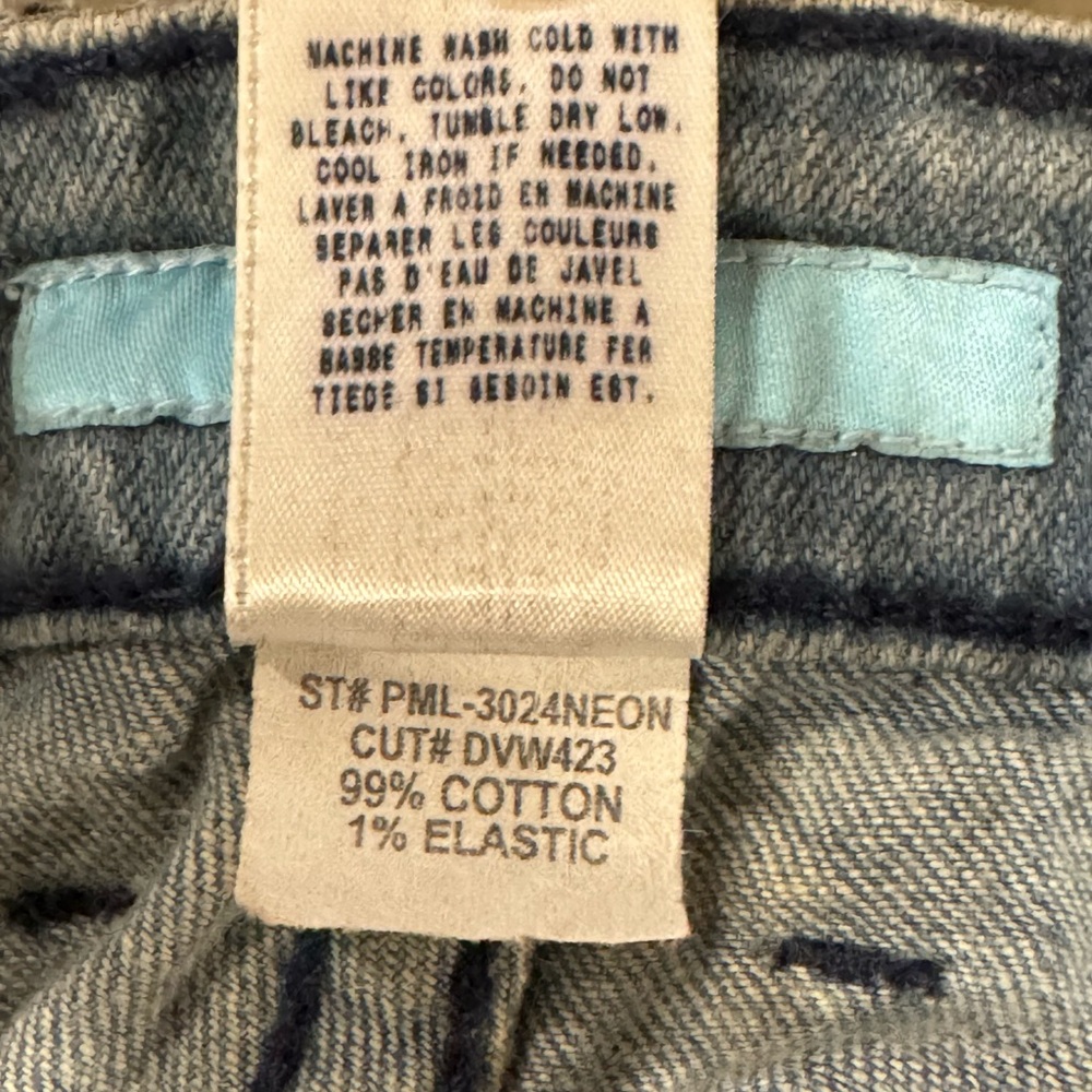 Y2K MARCIANO Bermuda Jean Shorts Swarovski Crystals VINTAGE Size 26 Denim - Picture 3 of 4
